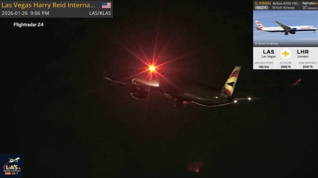 The moment a wheel detaches from a British Airways plane shortly after takeoff