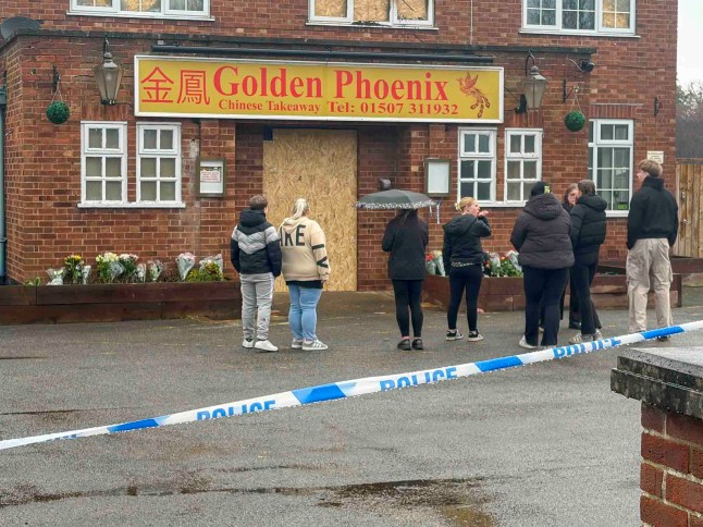Emergency responders at the scene of the fire at The Golden Phoenix takeaway