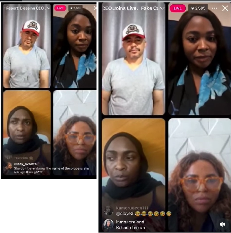 Blessing CEO during her Instagram live session discussing surgery funds