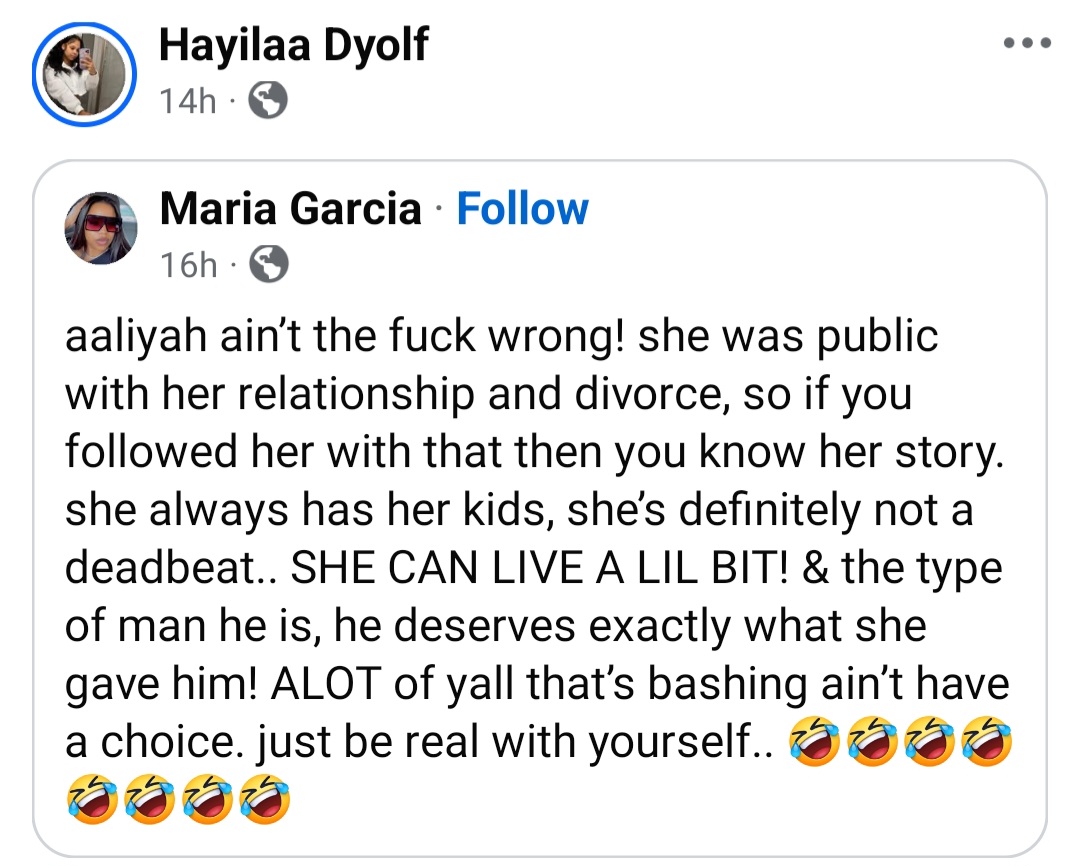 Image highlighting Aaliyah's stance on her parenting