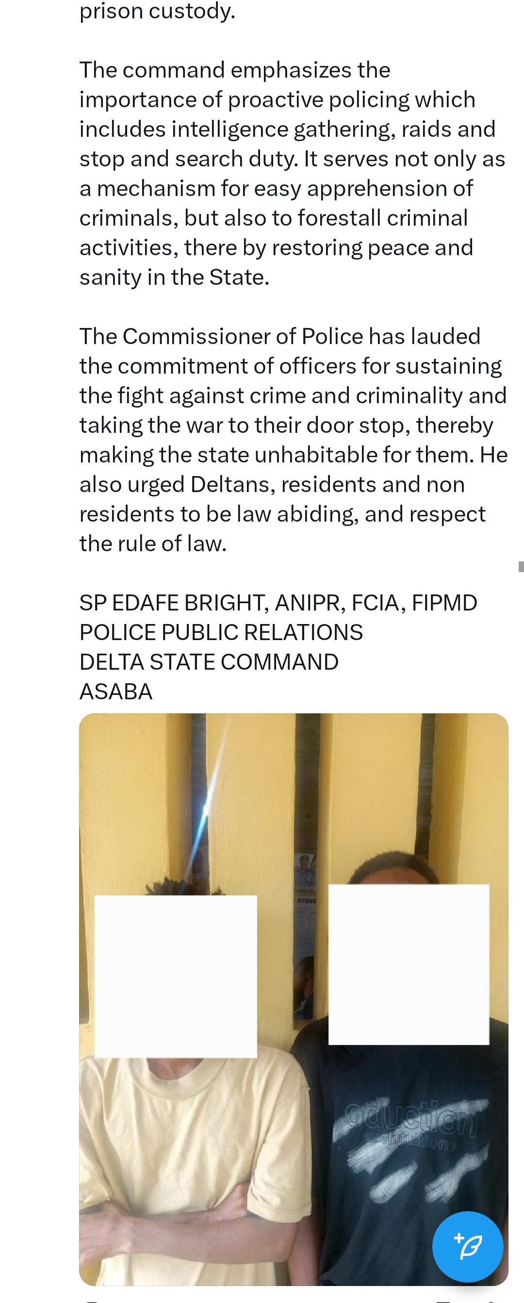 Another screenshot possibly related to the case details or police operations.