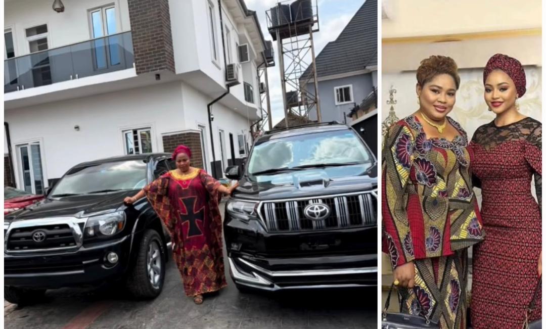 Regina Daniels presents two new cars to her mother for Valentine's Day.