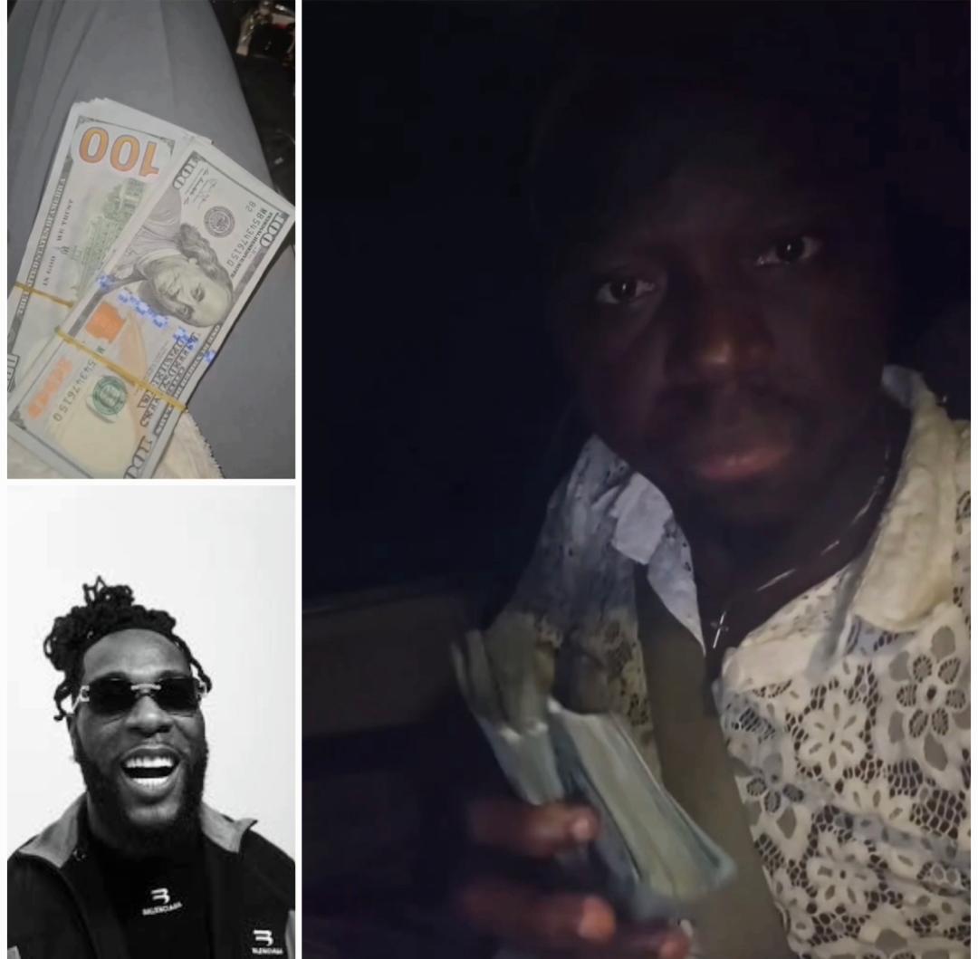 Comedian Akpororo expressing joy after receiving $15,000 from Burna Boy.