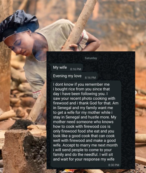Nigerian man looking for a wife who can cook with firewood