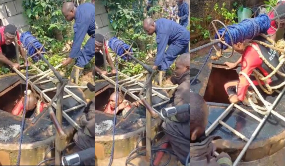 Rescue operation by Lagos Fire Service of an 84-year-old man from a well.