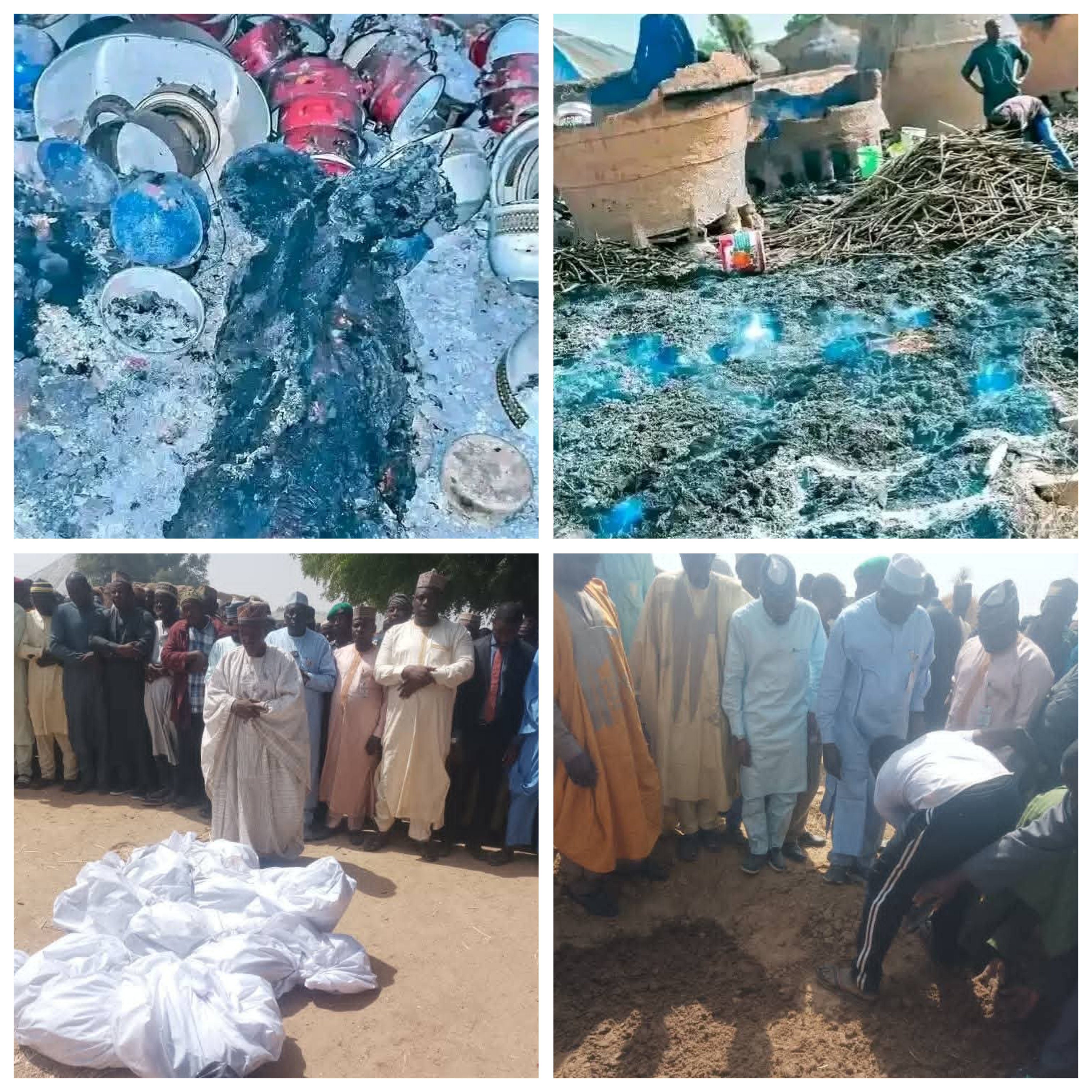 Scene from the Zamfara attack showing destruction