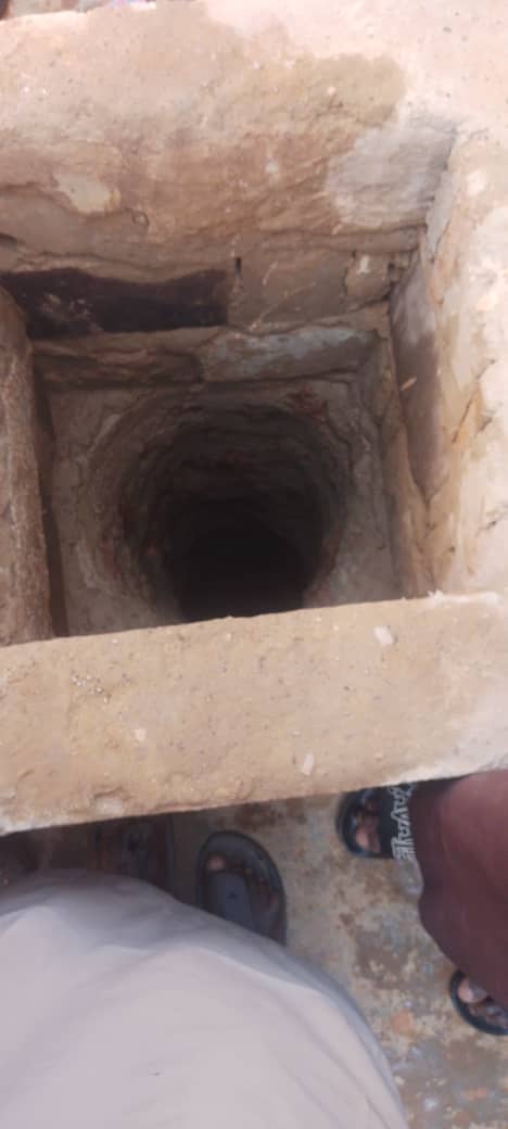Scene of the well incident in Kano where a man died retrieving a gas cylinder