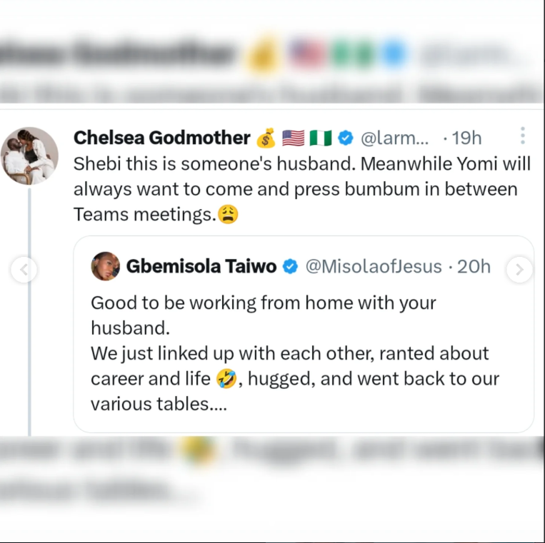 Screenshot of relationship discussion on X