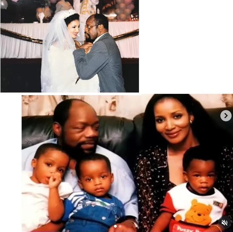Bianca Ojukwu shares a recreated family photo featuring herself and her late husband.