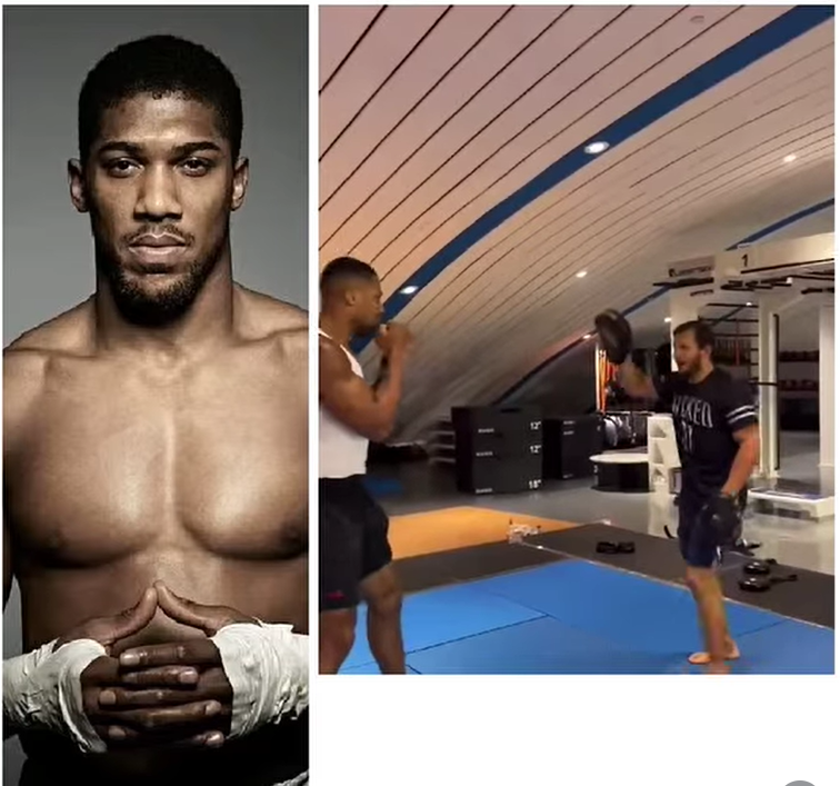 Anthony Joshua training after personal tragedy