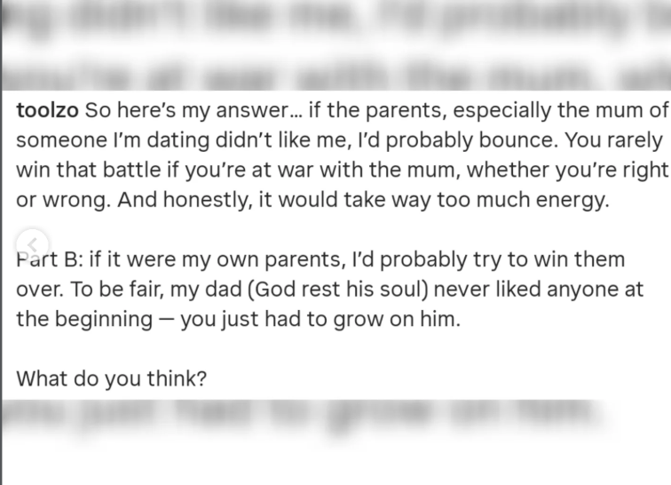 Toolz discussing the impact of family opinions on personal relationships.