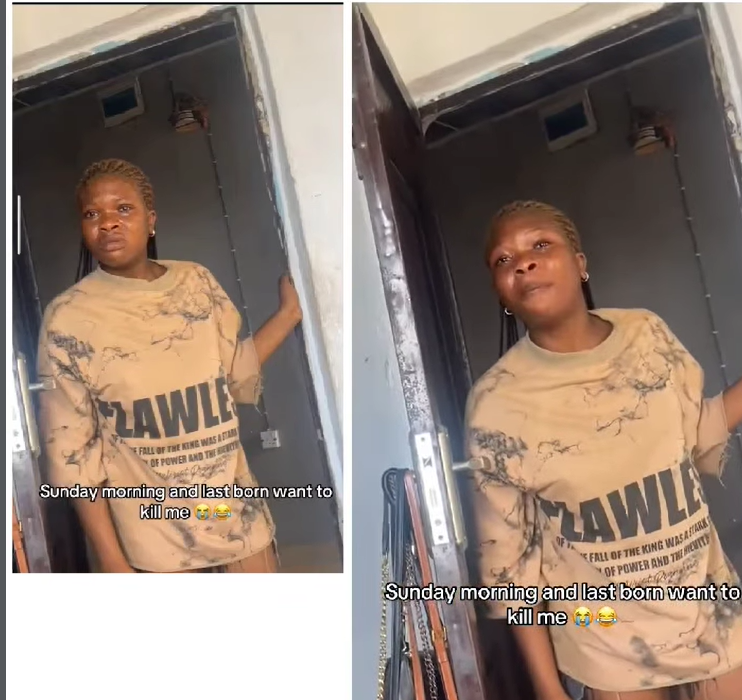 A scene from the viral video showing the sisters arguing over chores