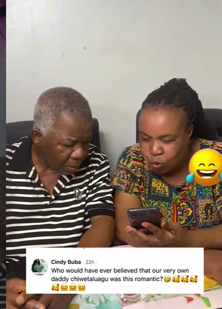 Chiwetalu Agu and his wife share a romantic moment in a video