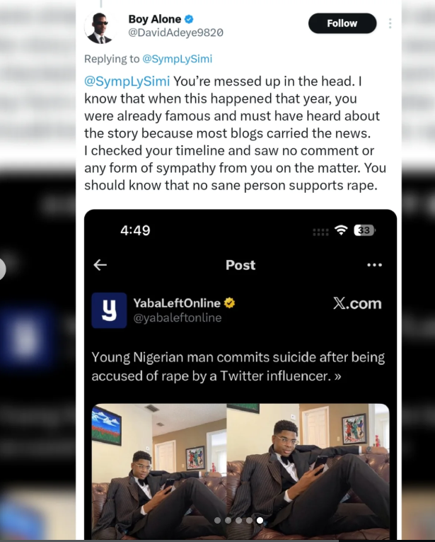 A visual representation of the debate sparked by Simi's comments.