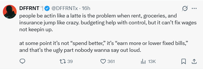 Another viewpoint shared on rising economic pressures