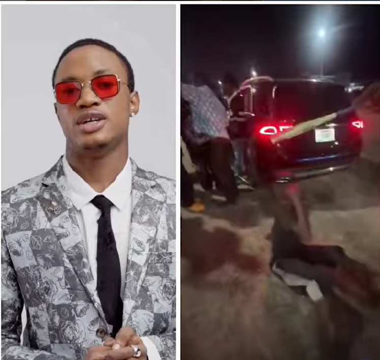 Damage to Samuel Bank's Mercedes-Benz windshield after being hit by a stone