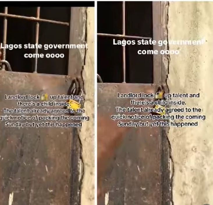 A woman speaks out on social media about a tenant being locked inside a Lagos apartment.