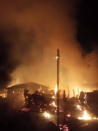 A view of the remnants after the fire at Kano's Timber market