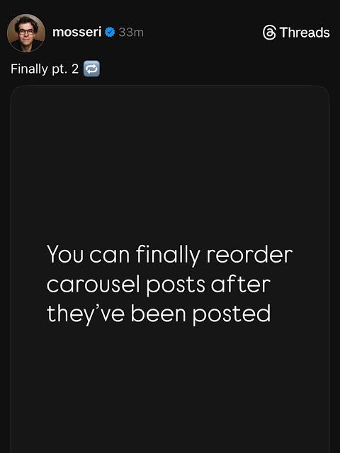 Instagram interface showcasing carousel photo editing
