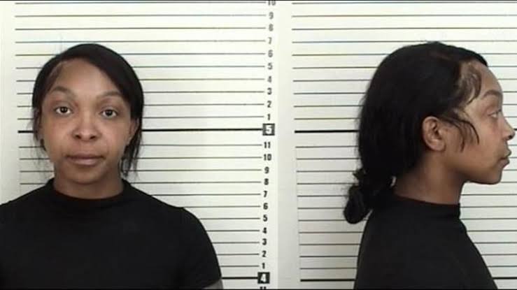 Image of a Georgia woman charged with murder for taking abortion pills.