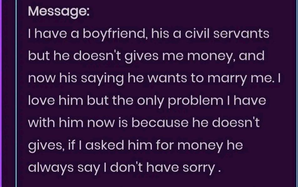 Nigerian man expressing views on financial support in relationships