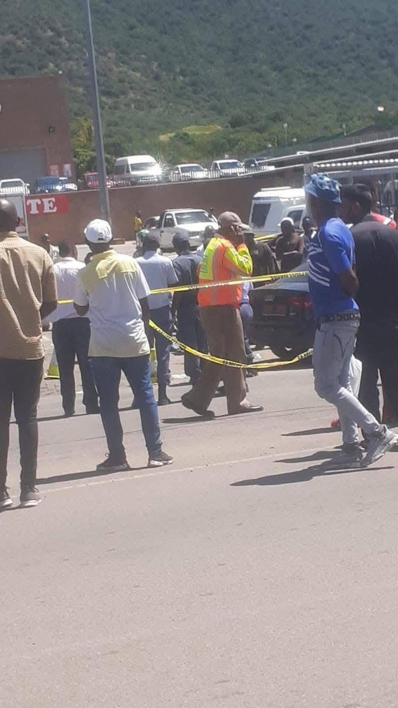 Police at the crime scene where the tragic shooting occurred