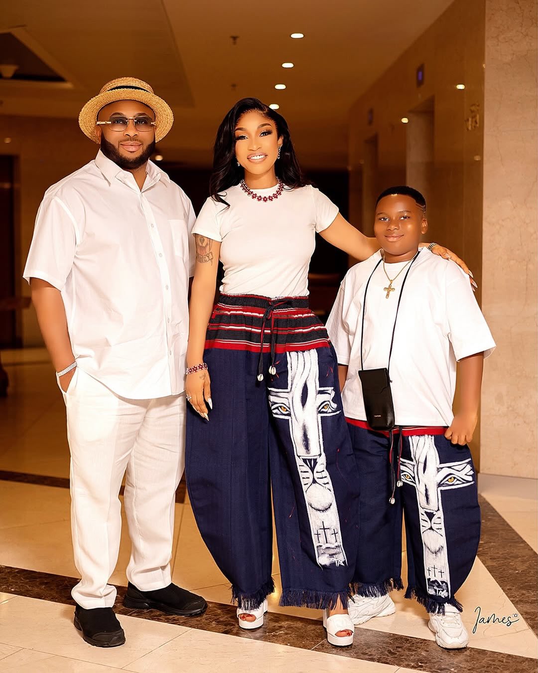 Tonto Dikeh and Olakunle Churchill celebrate with their son King Andre on his birthday.