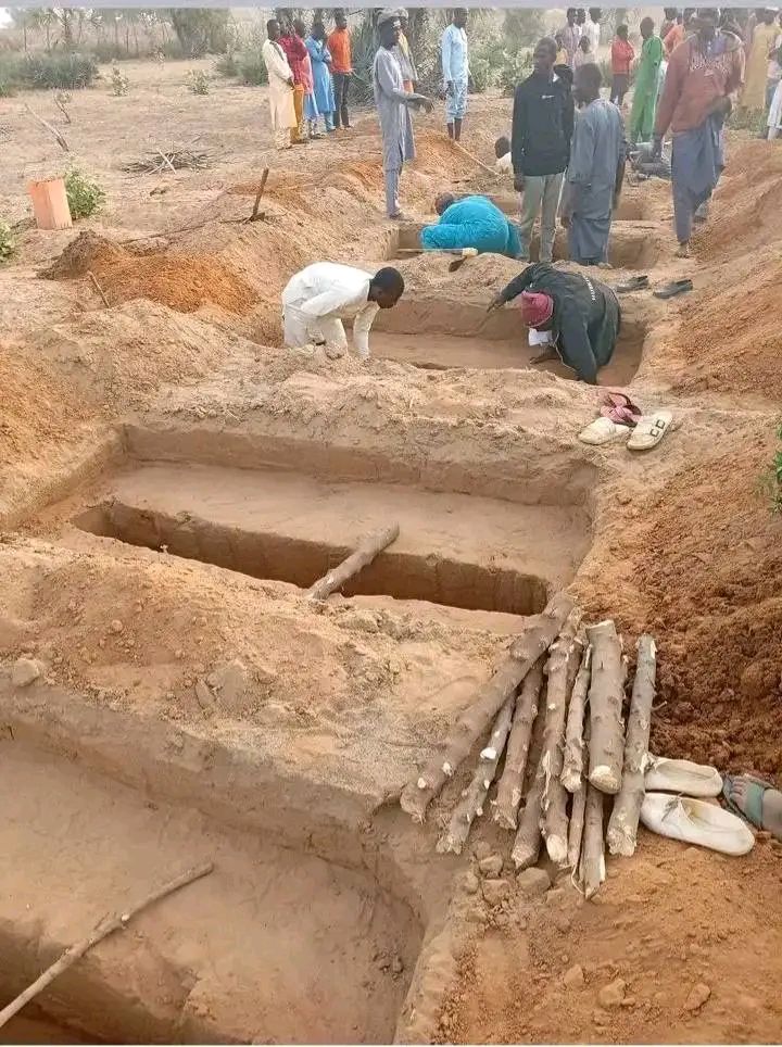 The aftermath of the attack in Kyara community.