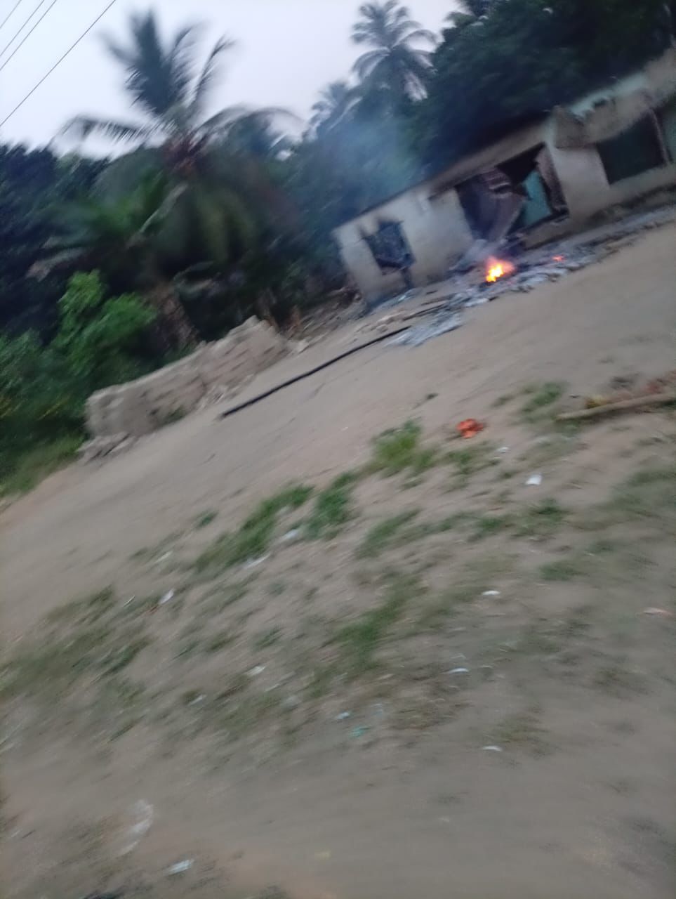 Police at the scene of the chieftaincy crisis in Cross River