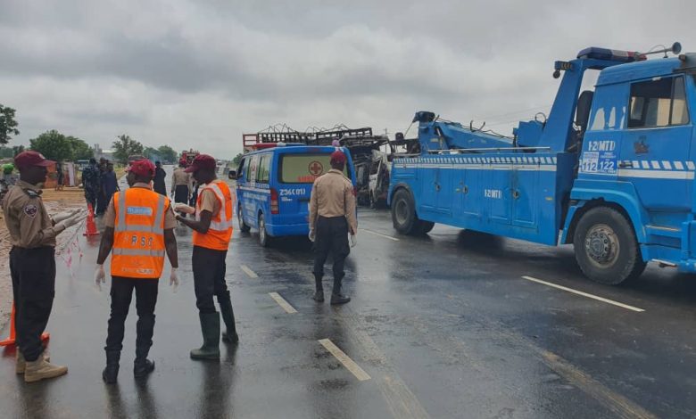 FRSC officials monitoring traffic on the Lagos–Ibadan Expressway